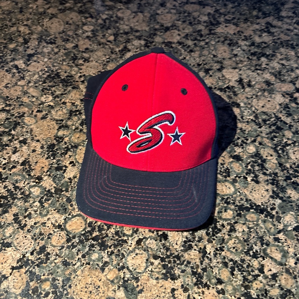 Red and Black Baseball Cap with Logo